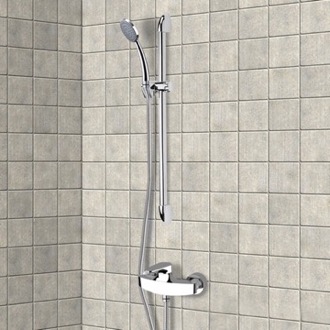 Shower Faucet Chrome Slidebar Shower Set With Hand Shower Remer SR003