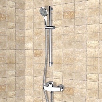 Shower Faucet Chrome Slidebar Shower Set With Multi Function Hand Shower Remer SR007