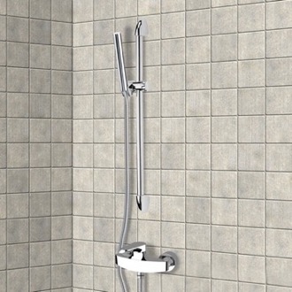 Shower Faucet Chrome Slidebar Shower Set With Hand Shower Remer SR012