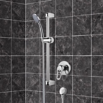 Shower Faucet Chrome Slidebar Shower Set With Hand Shower Remer SR036