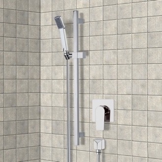 Shower Faucet Chrome Slidebar Shower Set With Hand Shower Remer SR044