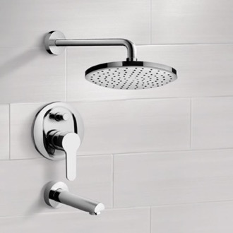 Tub and Shower Faucet Chrome Tub and Shower Faucet Sets with 8