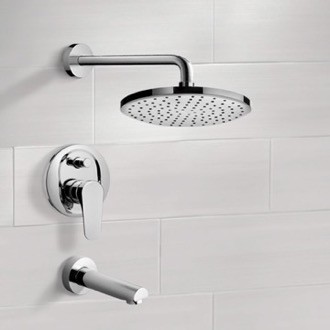 Tub and Shower Faucet Chrome Tub and Shower Faucet Sets with 8