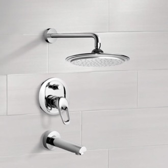 Tub and Shower Faucet Chrome Tub and Shower Faucet Sets with 9