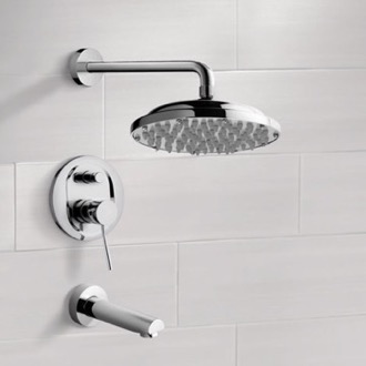 Tub and Shower Faucet Chrome Tub and Shower Faucet Sets with 9