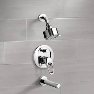 Tub and Shower Faucet Chrome Tub and Shower Faucet Sets with Multi Function Shower Head Remer TSF2082