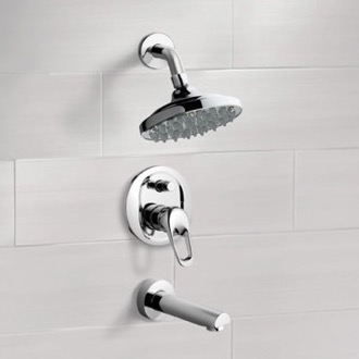 Tub and Shower Faucet Chrome Tub and Shower Faucet Sets with 6