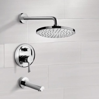 Tub and Shower Faucet Chrome Tub and Shower Faucet Sets with 8