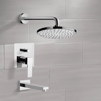 Tub and Shower Faucet Chrome Tub and Shower Faucet Sets with 8