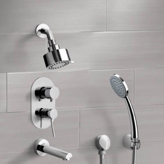 Tub and Shower Faucet Tub and Shower Faucet Set with Handheld Remer TSH05