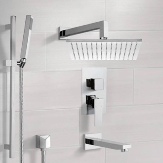 Tub and Shower Faucet Tub and Shower Faucet Set with Handheld and Rain Shower Head Remer TSR9509
