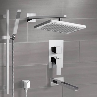 Tub and Shower Faucet Tub and Shower Faucet Set with Handheld and Rain Shower Head Remer TSR9543