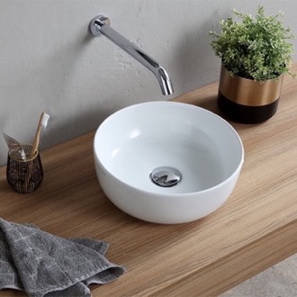 Bathroom Sink Small Round Ceramic Vessel Sink Scarabeo 1808