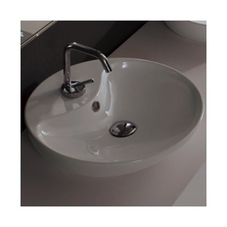 Bathroom Sink Round White Ceramic Vessel Sink Scarabeo 8098