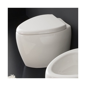 Toilet Modern Floor Standing Toilet, Ceramic, Rounded Scarabeo 8606