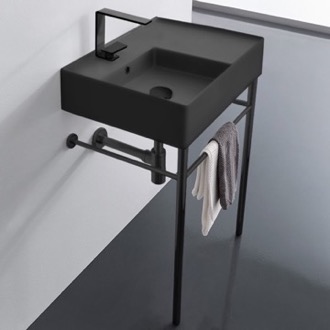 Console Bathroom Sink Small Black Console Sink, Modern, 24