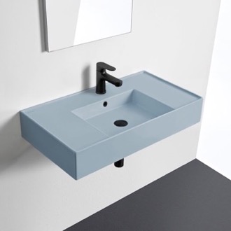 Bathroom Sink Light Blue Bathroom Sink, Ceramic Scarabeo 5123-57