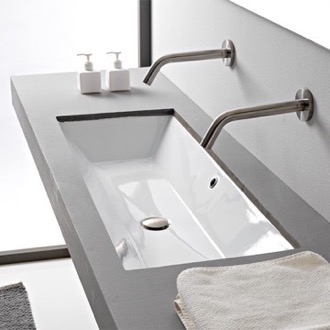 VEIKOUS White Natural Wood Drop-In Rectangular Trough Modern Bathroom Sink  (11-in x 23.6-in) in the Bathroom Sinks department at