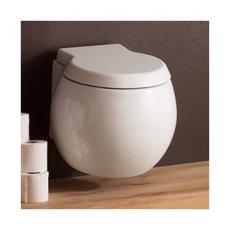 Toilet Modern Wall Mount Toilet, Ceramic, Rounded Scarabeo 8105