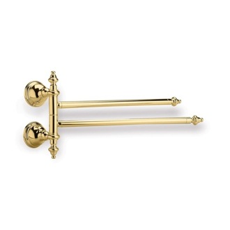 Towel Bar Gold Finish 15 Inch Classic Style Double Towel Bar with Swivel StilHaus EL16-16