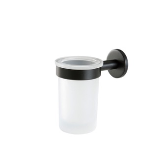 Toothbrush Holder Wall Mounted Frosted Glass Toothbrush Holder with Black Brass StilHaus ME10-23
