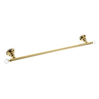 Towel Bar Gold Finish Brass 24 Inch Towel Bar with Crystals StilHaus SL05-16