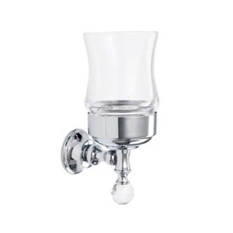 Toothbrush Holder Chrome Wall Mounted Clear Glass Toothbrush Holder with Crystal StilHaus SL10-08