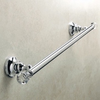 Towel Bar Chrome Brass 20 Inch Towel Bar with Crystals StilHaus SL45-08