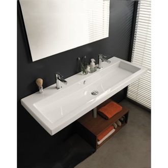 VEIKOUS White Natural Wood Drop-In Rectangular Trough Modern Bathroom Sink  (11-in x 23.6-in) in the Bathroom Sinks department at