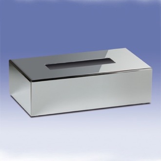 Tissue Box Cover Rectangle Tissue Box Cover in Chrome or Satin Nickel Windisch 87139