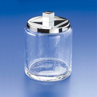 Bathroom Jar Round Bubbled Crystal Glass Cotton Ball Jar Windisch 88118