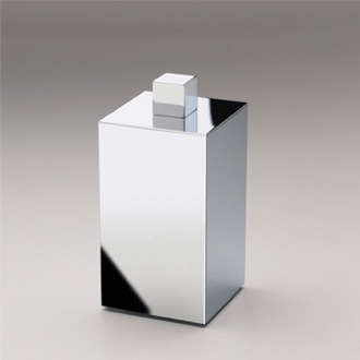 Bathroom Jar Square Brass Cotton Ball Jar Windisch 88414