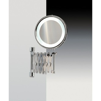 Makeup Mirror Wall Mounted Brass LED Warm Light Mirror With 3x, 5x Magnification Windisch 99258