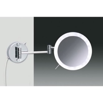 Makeup Mirror Wall Mounted LED Lighted Magnifying Makeup Mirror, Round, Hardwired Windisch 99650/2/D