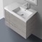 Wall Mounted Bathroom Vanity, Modern, 32