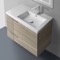 Wall Mounted Bathroom Vanity & Sink, Modern, 31
