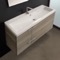 Trough Wall Mount Bath Vanity, Oversized Double Sink, 47