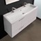 Trough Wall Mount Bathroom Vanity & Sink, Modern, 47