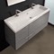 Double Bathroom Vanity, Floating, Wide, 47