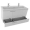 Double Bathroom Vanity, Wide, Floating, 48