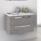 Modern Wall Mounted Bathroom Vanity, 24