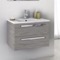 Wall Mounted Bathroom Vanity, Modern, 24