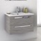 Wall Mounted Bathroom Vanity, Modern, 26