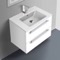 Wall Mounted Bathroom Vanity, Modern, 24