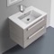 Wall Mounted Bathroom Vanity, Modern, 24