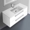 Modern Wall Mount Bathroom Vanity & Sink, 38