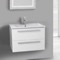 Wall Mounted Bathroom Vanity, Modern, 24