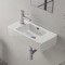 Small Rectangular Ceramic Wall Mounted or Drop In Bathroom Sink