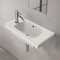 Small Drop In Bathroom Sink, Ceramic, Rectangular