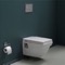 Modern Wall Mount Toilet, Ceramic, Squared